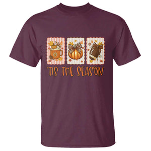 Tis The Season Fall Thanksgiving T Shirt American Football Pumpkin Postage Stamps TS11 Maroon Print Your Wear