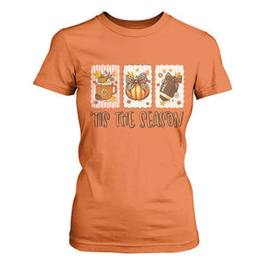 Tis The Season Fall Thanksgiving T Shirt For Women American Football Pumpkin Postage Stamps TS11 Orange Print Your Wear