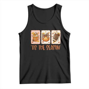 Tis The Season Fall Thanksgiving Tank Top American Football Pumpkin Postage Stamps TS11 Black Print Your Wear