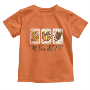 Tis The Season Fall Thanksgiving Toddler T Shirt American Football Pumpkin Postage Stamps TS11 Orange Print Your Wear