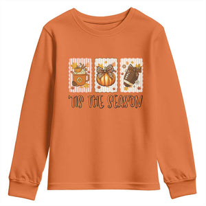 Tis The Season Fall Thanksgiving Youth Sweatshirt American Football Pumpkin Postage Stamps TS11 Orange Print Your Wear