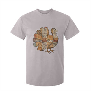Thanksgiving Vintage Patchwork Gobble Turkey T Shirt For Kid TS11 Ice Gray Print Your Wear