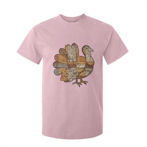 Thanksgiving Vintage Patchwork Gobble Turkey T Shirt For Kid TS11 Light Pink Print Your Wear