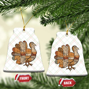 Thanksgiving Vintage Patchwork Gobble Turkey Ceramic Ornament TS11 Print Your Wear
