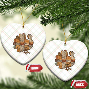 Thanksgiving Vintage Patchwork Gobble Turkey Ceramic Ornament TS11 Print Your Wear