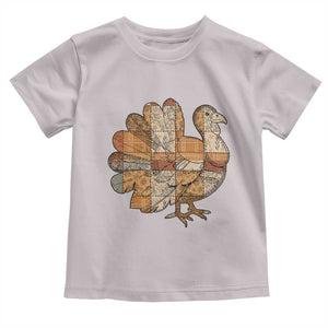 Thanksgiving Vintage Patchwork Gobble Turkey Toddler T Shirt TS11 Ice Gray Print Your Wear