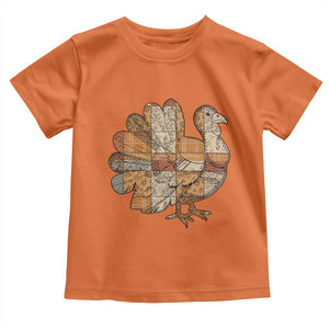 Thanksgiving Vintage Patchwork Gobble Turkey Toddler T Shirt TS11 Orange Print Your Wear