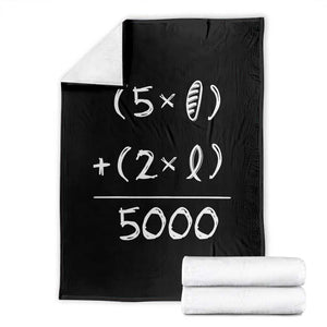 2 Fishes 5 Loaves Jesus Feeds The 5000 Christian Bible Verses Throw Blanket TS11 Black Print Your Wear