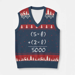 2 Fishes 5 Loaves Jesus Feeds The 5000 Christian Bible Verses V-Neck Knit Sweater Vest TS11 Navy Red Print Your Wear