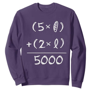 2 Fishes 5 Loaves Jesus Feeds The 5000 Christian Bible Verses Sweatshirt TS11 Purple Print Your Wear