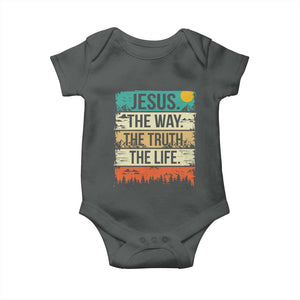 Jesus The Way The Truth The Life Baby Onesie Blessed Christians TS11 Dark Heather Print Your Wear