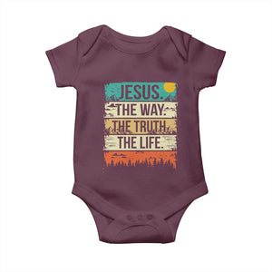 Jesus The Way The Truth The Life Baby Onesie Blessed Christians TS11 Maroon Print Your Wear