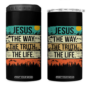 Jesus The Way The Truth The Life 4 in 1 Can Cooler Tumbler Blessed Christians TS11 One Size: 16 oz Black Print Your Wear