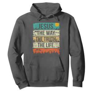 Jesus The Way The Truth The Life Hoodie Blessed Christians TS11 Dark Heather Print Your Wear
