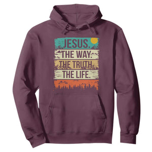 Jesus The Way The Truth The Life Hoodie Blessed Christians TS11 Maroon Print Your Wear