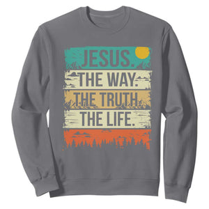 Jesus The Way The Truth The Life Sweatshirt Blessed Christians TS11 Charcoal Print Your Wear