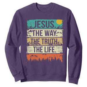 Jesus The Way The Truth The Life Sweatshirt Blessed Christians TS11 Purple Print Your Wear