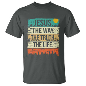 Jesus The Way The Truth The Life T Shirt Blessed Christians TS11 Dark Heather Print Your Wear