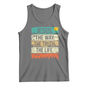 Jesus The Way The Truth The Life Tank Top Blessed Christians TS11 Black Heather Print Your Wear