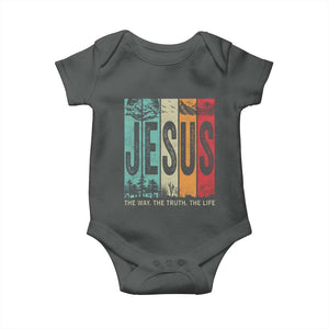 Jesus The Way The Truth The Life Baby Onesie Christian Worship TS11 Dark Heather Print Your Wear