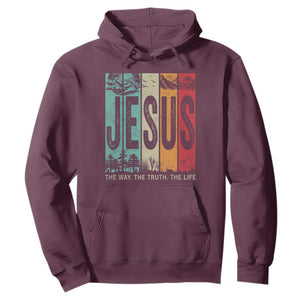 Jesus The Way The Truth The Life Hoodie Christian Worship TS11 Maroon Print Your Wear