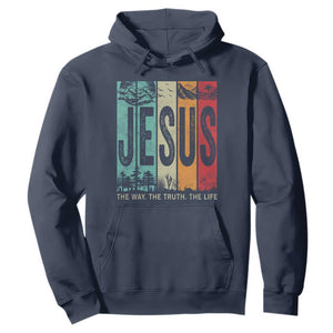 Jesus The Way The Truth The Life Hoodie Christian Worship TS11 Navy Print Your Wear