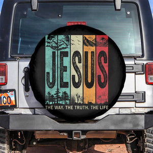 Jesus The Way The Truth The Life Spare Tire Cover Christian Worship TS11 No hole Black Print Your Wear