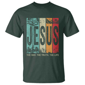 Jesus The Way The Truth The Life T Shirt Christian Worship TS11 Dark Forest Green Print Your Wear