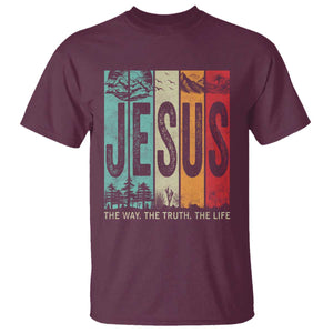 Jesus The Way The Truth The Life T Shirt Christian Worship TS11 Maroon Print Your Wear