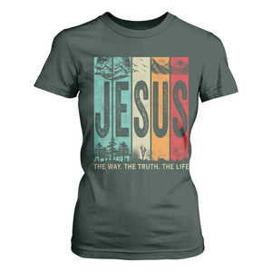 Jesus The Way The Truth The Life T Shirt For Women Christian Worship TS11 Dark Forest Green Print Your Wear