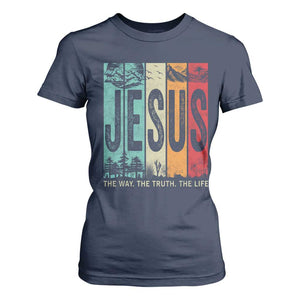 Jesus The Way The Truth The Life T Shirt For Women Christian Worship TS11 Navy Print Your Wear