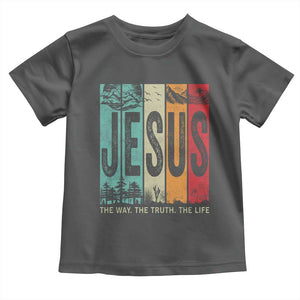 Jesus The Way The Truth The Life Toddler T Shirt Christian Worship TS11 Dark Heather Print Your Wear