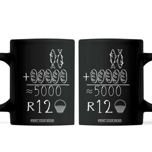 2 Fishes 5 Breads Jesus Feeds The 5000 Christian Bible Verses Coffee Mug TS11 Black Print Your Wear