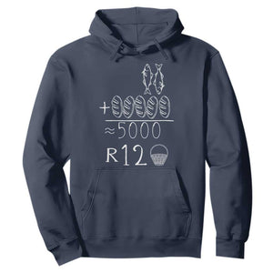 2 Fishes 5 Breads Jesus Feeds The 5000 Christian Bible Verses Hoodie TS11 Navy Print Your Wear