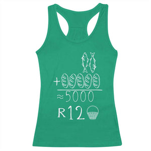 2 Fishes 5 Breads Jesus Feeds The 5000 Christian Bible Verses Racerback Tank Top TS11 Irish Green Print Your Wear