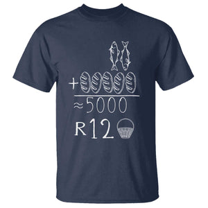 2 Fishes 5 Breads Jesus Feeds The 5000 Christian Bible Verses T Shirt TS11 Navy Print Your Wear