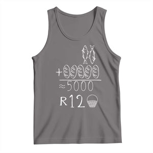 2 Fishes 5 Breads Jesus Feeds The 5000 Christian Bible Verses Tank Top TS11 Deep Heather Print Your Wear