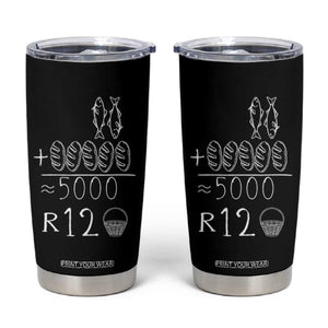 2 Fishes 5 Breads Jesus Feeds The 5000 Christian Bible Verses Tumbler Cup TS11 Black Print Your Wear