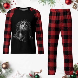 Jesus Christ Religious Christian Faith Crown Of Thorns Plaid Pajama Set TS11 Buffalo Plaid Print Your Wear
