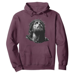Jesus Christ Religious Christian Faith Crown Of Thorns Hoodie TS11 Maroon Print Your Wear
