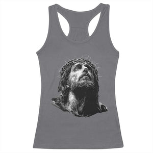 Jesus Christ Religious Christian Faith Crown Of Thorns Racerback Tank Top TS11 Charcoal Print Your Wear