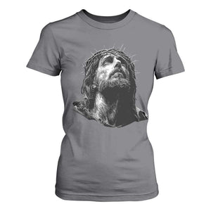 Jesus Christ Religious Christian Faith Crown Of Thorns T Shirt For Women TS11 Charcoal Print Your Wear