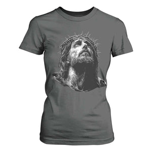 Jesus Christ Religious Christian Faith Crown Of Thorns T Shirt For Women TS11 Dark Heather Print Your Wear