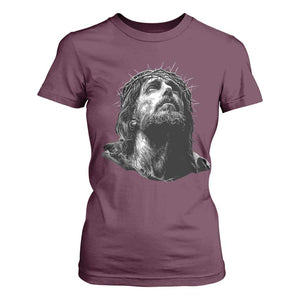 Jesus Christ Religious Christian Faith Crown Of Thorns T Shirt For Women TS11 Maroon Print Your Wear