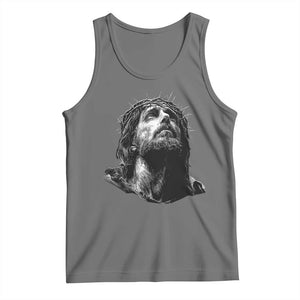 Jesus Christ Religious Christian Faith Crown Of Thorns Tank Top TS11 Black Heather Print Your Wear