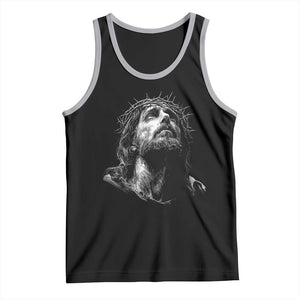 Jesus Christ Religious Christian Faith Crown Of Thorns Tank Top TS11 Black Athletic Heather Print Your Wear