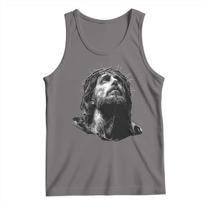 Jesus Christ Religious Christian Faith Crown Of Thorns Tank Top TS11 Deep Heather Print Your Wear