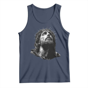 Jesus Christ Religious Christian Faith Crown Of Thorns Tank Top TS11 Navy Print Your Wear