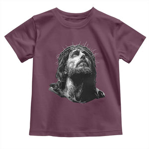 Jesus Christ Religious Christian Faith Crown Of Thorns Toddler T Shirt TS11 Maroon Print Your Wear