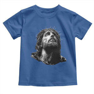 Jesus Christ Religious Christian Faith Crown Of Thorns Toddler T Shirt TS11 Royal Blue Print Your Wear